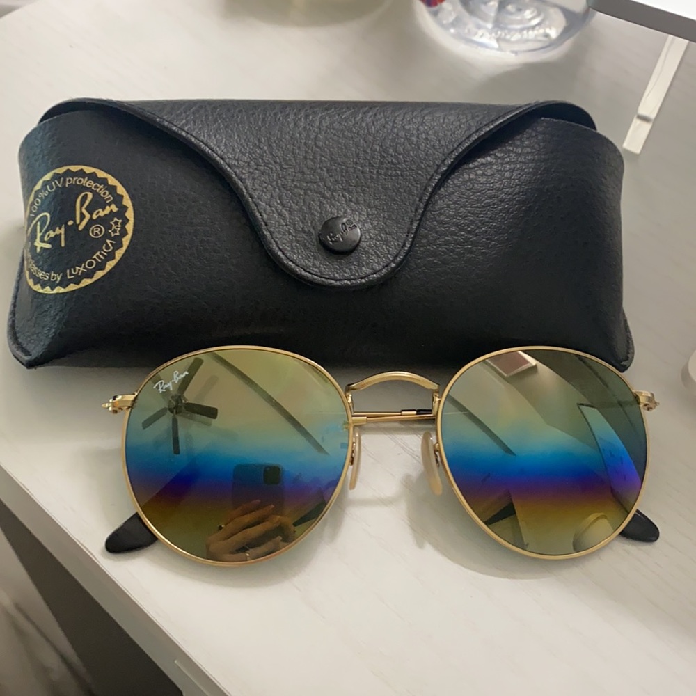 Ray-Ban rainbow circle lenses with gold rim